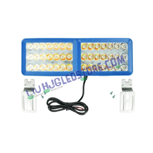 HJG 42 LED Rectangular Fog Lights | Triple Color White, Warm White, Yellow | High Performance Driving Lights for Bikes, Cars (Set of 2)