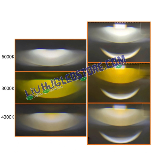 HJG RTD Lens H4 50W Dual-Color LED Projector Bulb | Yellow 3000K Low Beam & White 6500K High Beam | 3500–5000LM | Cooling Fan | H4 Plug & Play | 12–80V DC | Bike & Car | Pack of 1