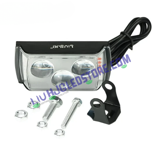 HJG 3 LED Projector Fog Light Bar with Triangular Lens & Red-Blue Strobe – High-Power Auxiliary Light for Bikes & Cars (Single Piece)