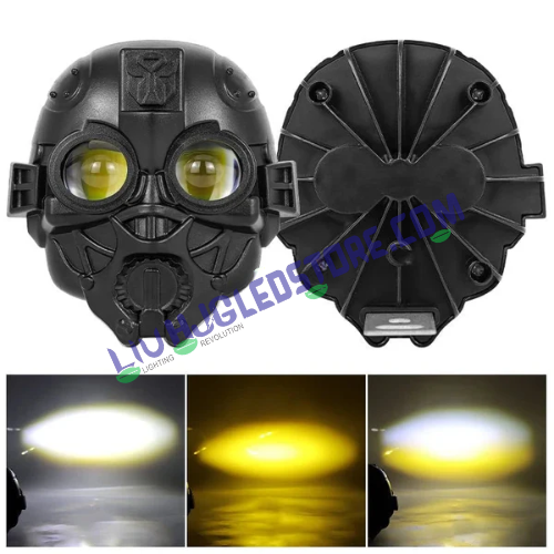 HJG Transformer 40W LED Fog Light – Multi-Color (White/Yellow/Warm White) Universal Light for Bikes & Cars (Single Piece)