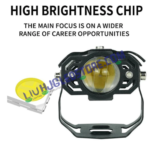 LIU HJG S34 LED Fog Light Auxiliary Driving Lamp for Bikes and Cars, Motorcycle Spotlight (Single Piece)