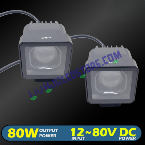 HJG Original 200W Square Laser LED Fog Lights with Camera Lens & Red Devil DRL – Dual Beam (Red/White) for Bikes, Cars & SUVs (Pack of 2)