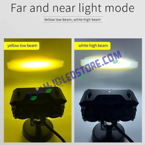 HJG Mega Drive 90W Triple Lens LED Fog Lights with White/Yellow Dual Beam (Set of 2)