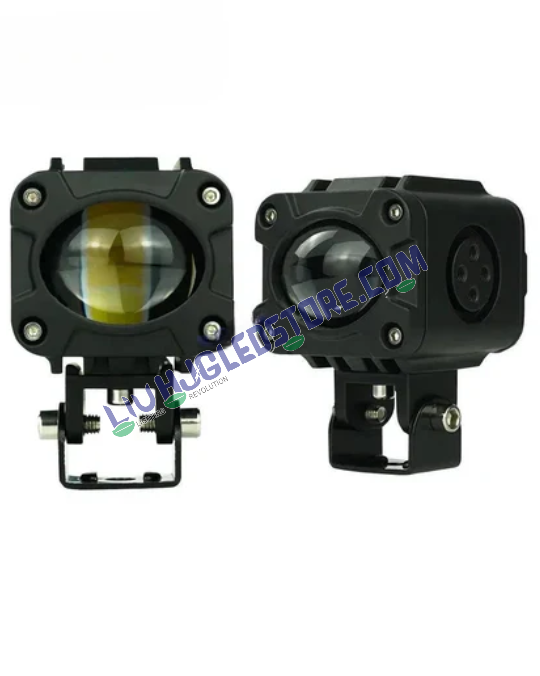 HJG M1 120W Mini LED Fog Lights | 6500K White CSP Driving Lamps for Bikes, Motorcycles, Cars (Set of 2)