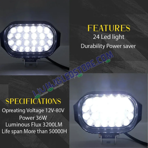 LIU HJG 24 LED Rectangular Fog Light 36W | LIU HJG LED STORE