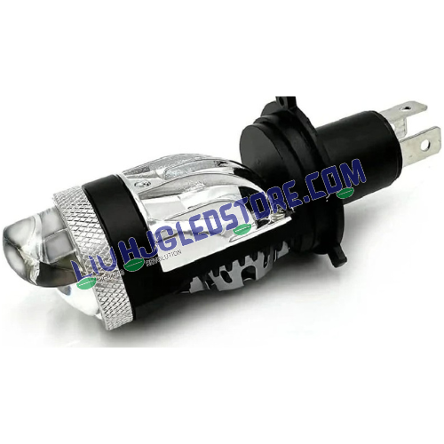 HJG RTD Lens H4 100W Dual Projector LED Headlight Bulbs | 10,000LM Pair, White Hi/Lo Beam & Red Devil DRL | CSP LED Chips, Cooling Fan, IP68 | H4 Plug & Play | 12–80V DC | Car, Bike & SUV | Pack of 2