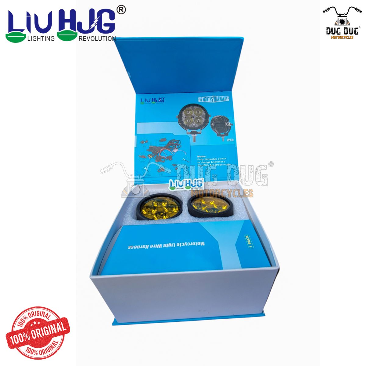 LIU HJG Fog Lights 80W – LIU HJG 4 LED Fog Lamps with Yellow Covers & Wiring Harness