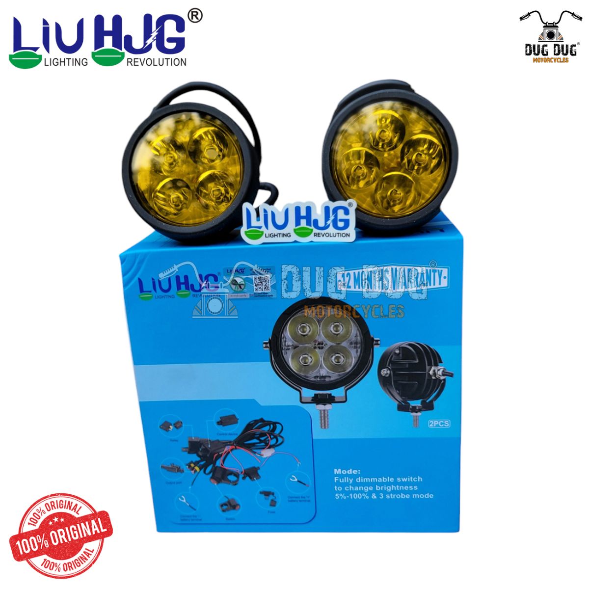 LIU HJG Fog Lights 80W – LIU HJG 4 LED Fog Lamps with Yellow Covers & Wiring Harness