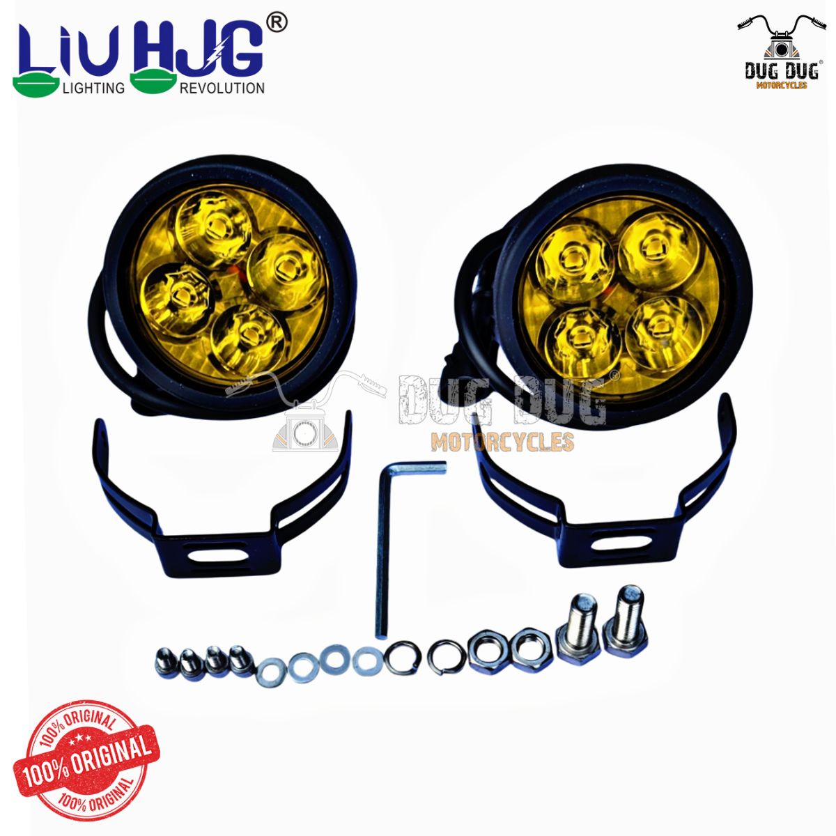 LIU HJG Fog Lights 80W – LIU HJG 4 LED Fog Lamps with Yellow Covers & Wiring Harness