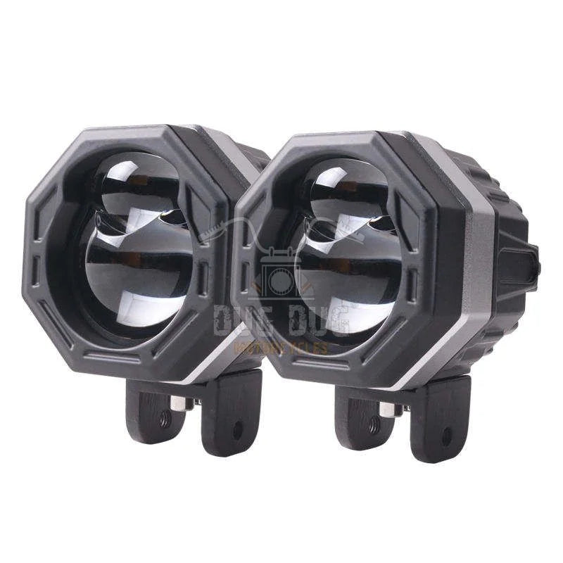 LIU HJG 125 Fog Lights 120W | Ultra-Bright Motorcycle LED Fog Lights | Dual Color Yellow & White Beam | Waterproof Off-Road Auxiliary Lights