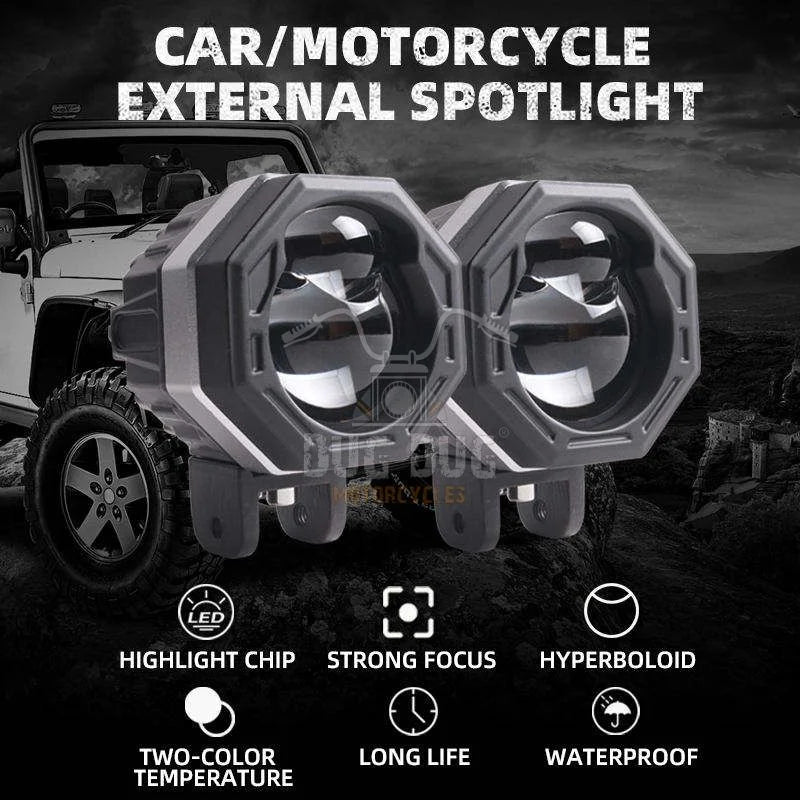 LIU HJG 125 Fog Lights 120W | Ultra-Bright Motorcycle LED Fog Lights | Dual Color Yellow & White Beam | Waterproof Off-Road Auxiliary Lights