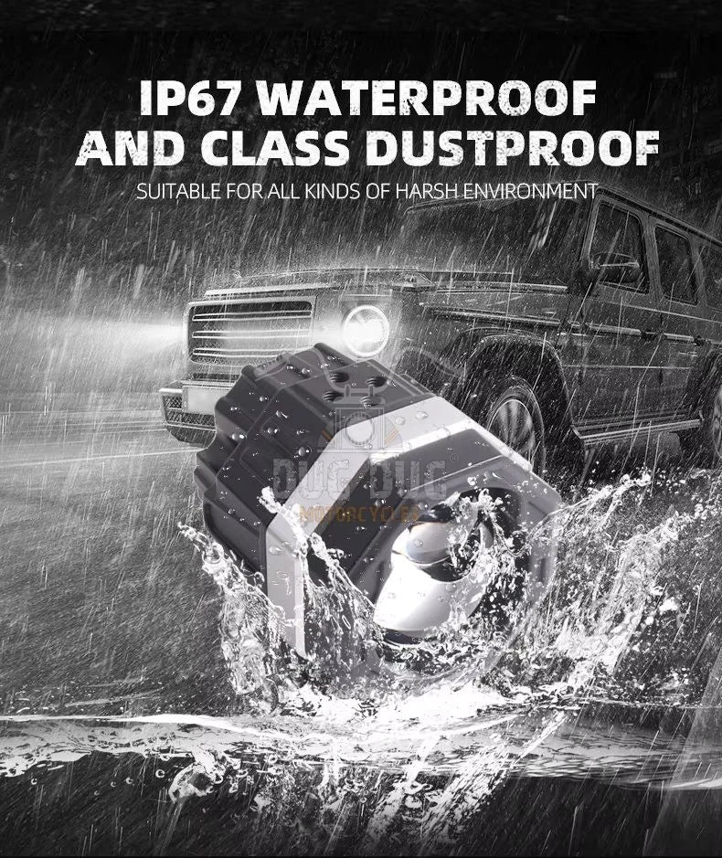 LIU HJG 125 Fog Lights 120W | Ultra-Bright Motorcycle LED Fog Lights | Dual Color Yellow & White Beam | Waterproof Off-Road Auxiliary Lights