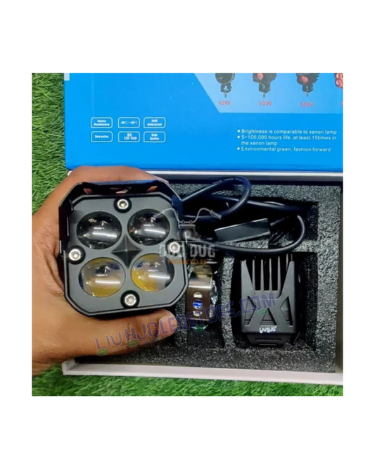 LIU HJG 4 Lens Devil Eye 60w LED HJG Fog Light for Bike Dual Intensity White Yellow