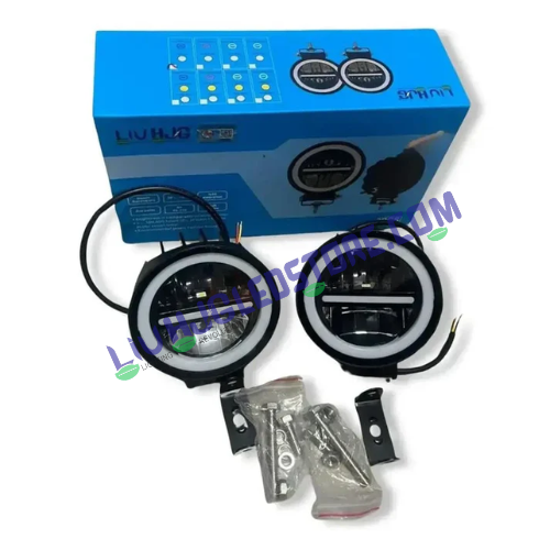 HJG Original 140W Minus Light Fog Lights | Set of 2 | White, Yellow and Filter Cap | 4000 Lumens | 12V-85V | Bike and Car