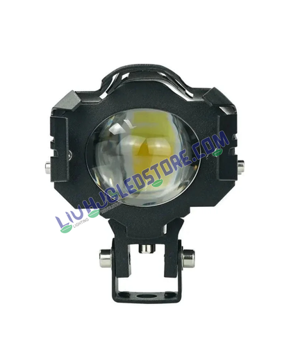 HJG 1194-1 U Design 120W Mini Fog Light | Dual Color LED H4 Auxiliary Light for Bikes, Motorcycles, Cars, SUVs (Single Piece)