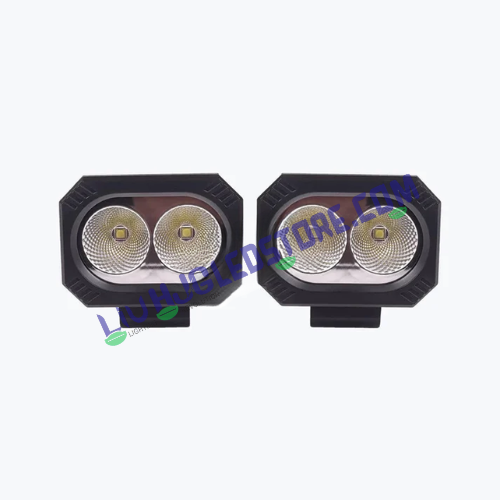 HJG 4-Inch Dual CREE LED Fog Lights | 100W Set of 2 | 20000 Lumens | Wide Flood Beam | 9V-32V DC | for Bikes and Cars