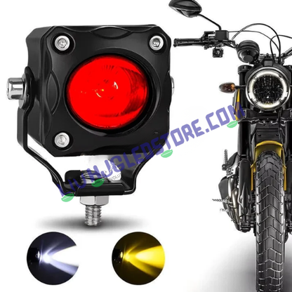 HJG Mini Cube Red Devil Fog Lights | 40W Set of 2 | 4000 Lumens | White 6000K, Yellow 3000K | Red DRL | IP68