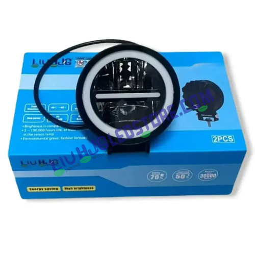 HJG Original 140W Minus Light Fog Lights | Set of 2 | White, Yellow and Filter Cap | 4000 Lumens | 12V-85V | Bike and Car
