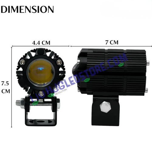 HJG CNC Mini Drive V7 80W Projector Fog Lights with Canbus & Red DRL – White/Yellow Dual Beam (Set of 2)
