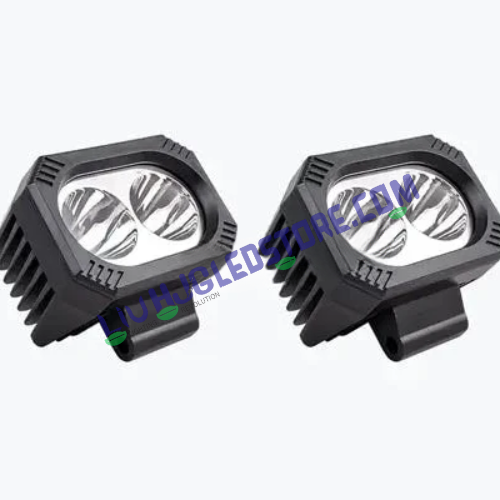 HJG 4-Inch Dual CREE LED Fog Lights | 100W Set of 2 | 20000 Lumens | Wide Flood Beam | 9V-32V DC | for Bikes and Cars