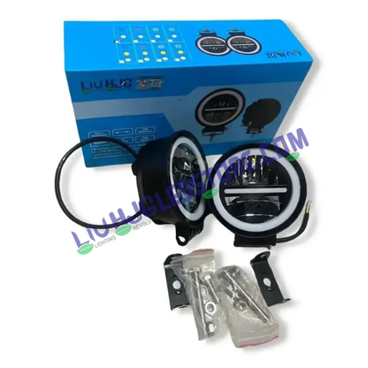 HJG Original 140W Minus Light Fog Lights | Set of 2 | White, Yellow and Filter Cap | 4000 Lumens | 12V-85V | Bike and Car