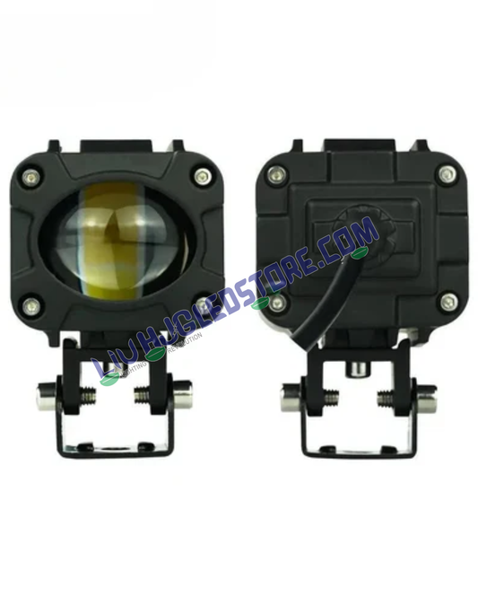 HJG M1 120W Mini LED Fog Lights | 6500K White CSP Driving Lamps for Bikes, Motorcycles, Cars (Set of 2)