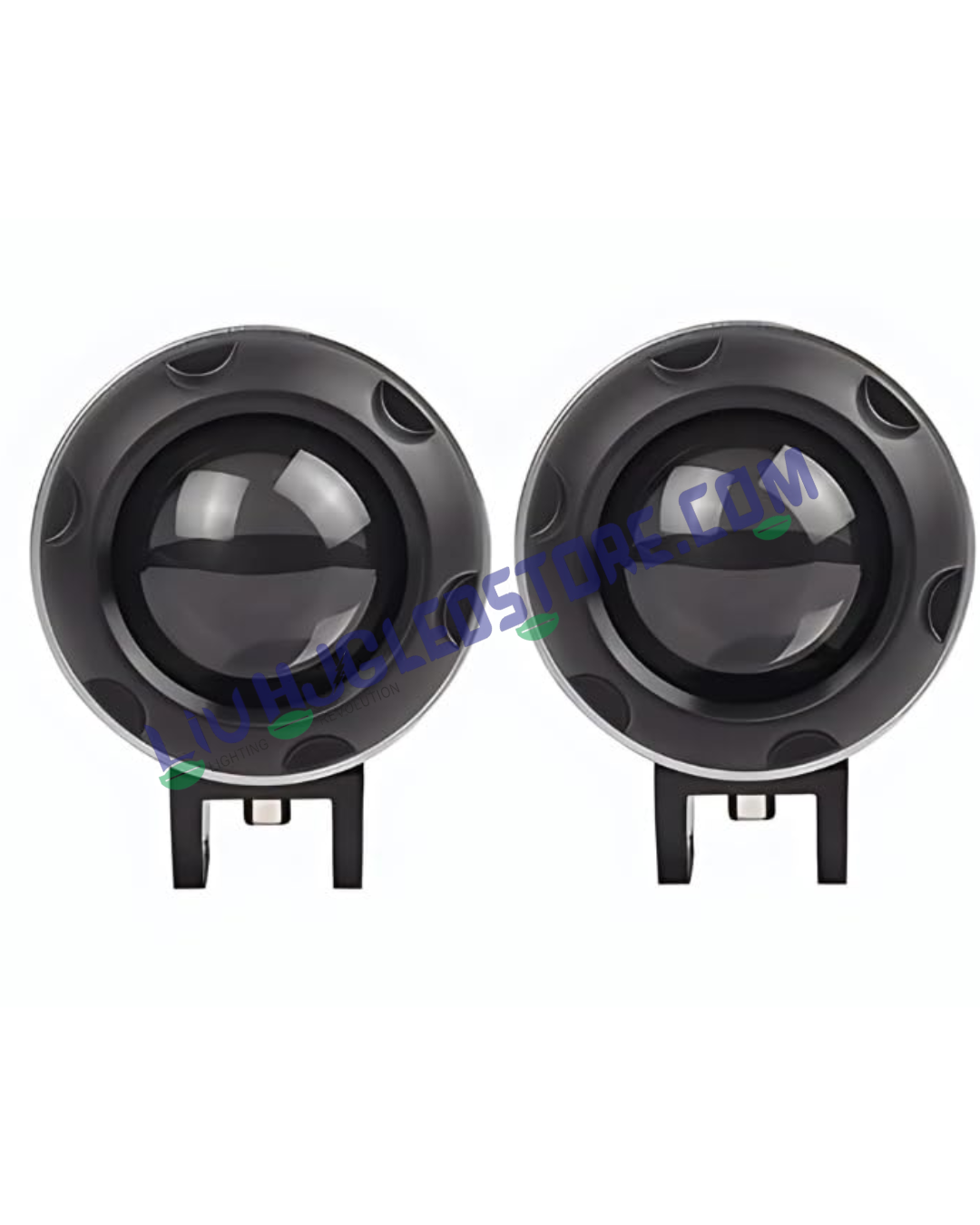 HJG 123 Single Lens 120W LED Fog Light with Power Adaptor – Dual Color White/Yellow Driving Lights for Cars & Bikes (Set of 2)