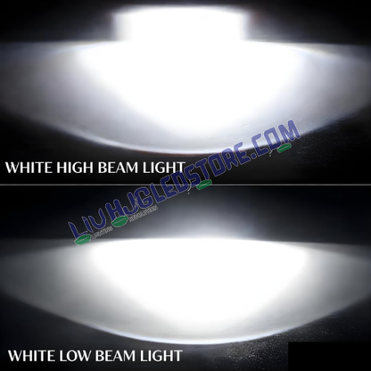 HJG H4 Dual Projector LED Headlight Bulb 50W | 5000LM Hi/Lo Beam, White Light, Mini Projector with Cooling Fan, (Single Unit)White Light for Bikes & Cars (12V/24V)