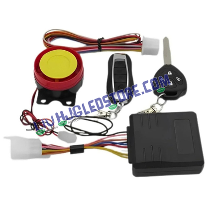 HJG Keyless Push-Button Motorcycle Alarm System | 125dB Siren, Flashing Light & Anti-Theft Security | Remote Keyless Start/Stop, Engine Immobiliser | Universal Bike & Scooter Alarm Kit