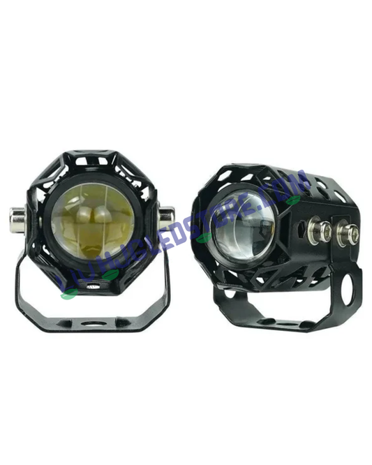HJG Dual Mini 60W LED Fog Lights (Set of 2) – Auxiliary Driving Lights for Bikes & Cars