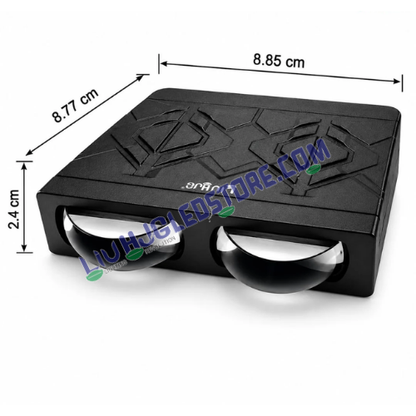 LIU HJG S102 65W Dual Lens LED Fog Light Pair – White/Yellow Beam, Red Devil Eye Halo & Turbo Fan