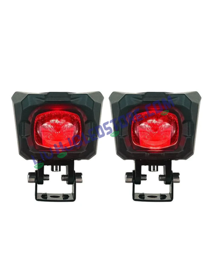 HJG Future Eyes 150W 5 Lens Projector Fog Lights with Red Devil DRL – High Power MEGA DRIVE LED for Cars & Bikes (Pack of 2)