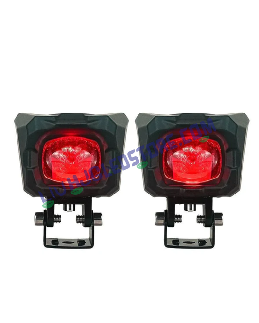 HJG Future Eyes 150W 5 Lens Projector Fog Lights with Red Devil DRL – High Power MEGA DRIVE LED for Cars & Bikes (Pack of 2)