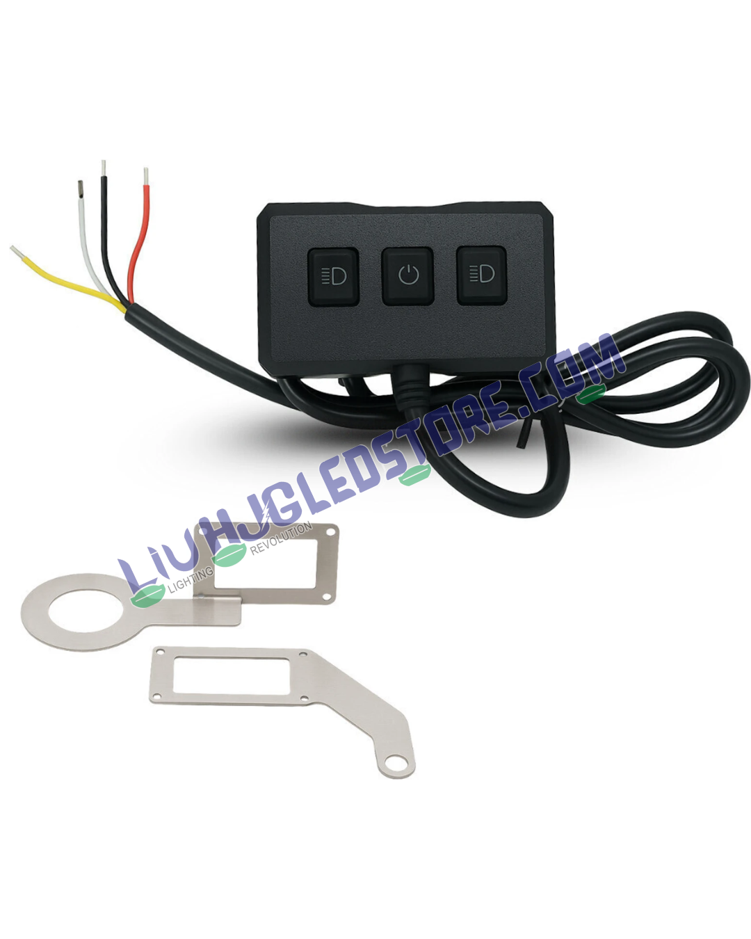 HJG Universal 3-Way Remote Switch 12V CNC Metal On-Off-On Handlebar & Mirror Mount for Bikes, Cars & SUVs (Black)