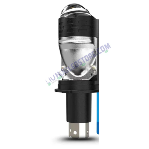 HJG Y6 H4 LED Mini Projector Headlight Bulb 50W Slim Design with Cooling Fan, 5000LM Hi/Lo Beam Conversion Kit for Bikes, Cars & SUVs (12V/24V, White, Pack of 1)