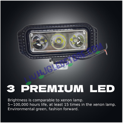 HJG 3 LED 40W Heavy-Duty Fog Light – Waterproof CREE LED with High/Low Beam & Flash Modes for Bikes and Cars (Black, Single Unit)