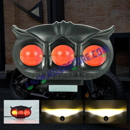 HJG Owl Devil 3-Lens 90W Mega Drive Fog Lights for Bike, Car, Jeep & Thar – Cool White (45W Each, Pack of 2)
