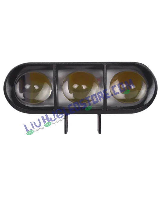 HJG 3 LED Lens 60W Heavy-Duty Fog Light (Single Unit) – White & Yellow Beam for Cars and Bikes