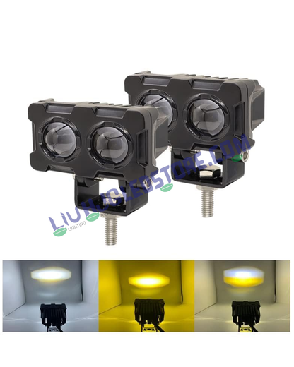 HJG Dual Shot 2 LED Fog Lights – 80W (2x40W) Cool White Auxiliary Driving Lights for Bike, Car, Thar & Jeep (Pack of 2)