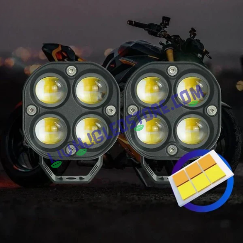 HJG 4x4 RGBW CREE LED Rectangular Fog Lights – 3 Inch Modular Off-Road Pods with Laser RGB Effect, 12V Universal Fit (Set of 2)