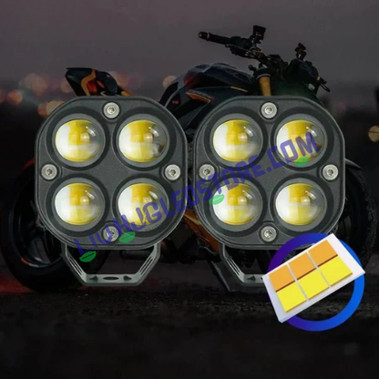 HJG 4x4 RGBW CREE LED Rectangular Fog Lights – 3 Inch Modular Off-Road Pods with Laser RGB Effect, 12V Universal Fit (Set of 2)