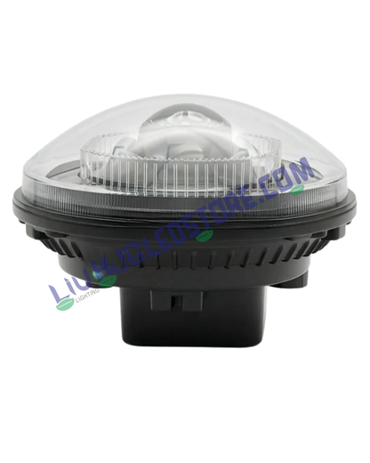 HJG C-318 7-Inch LED Projector Headlight with Red Devil Halo DRL – 108W Ultra-Wide Beam for Royal Enfield, Jeep, Thar & Gypsy