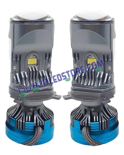 HJG Y6 H4 250W LED Projector Headlight Bulbs | 85–125W × 2, Up to 25,000LM, 6500K White Hi/Lo Beam | CSP LED Chips, 12,000RPM Cooling Fan, IP68 | H4 Plug & Play | 12–80V DC | Pack of 2