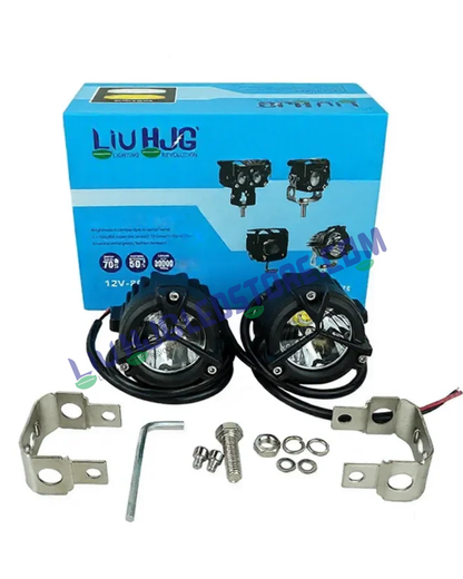 HJG Mercedes Y Lens 1.0 CREE LED Fog Lights 90W (45W Each) – Ultra Wide Beam Off-Road Driving Lights for Cars & Bikes (Pack of 2)