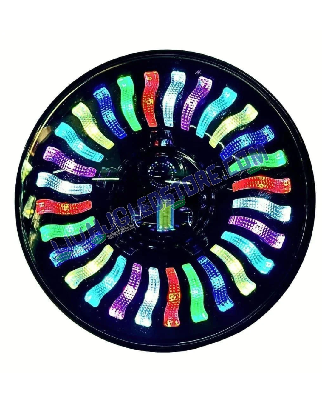 HJG 7-Inch RGB LED Chakra Headlight Assembly 75–120W with CREE/Osram Chips | Multicolor Fit for Royal Enfield, Jeep, Thar & Gypsy