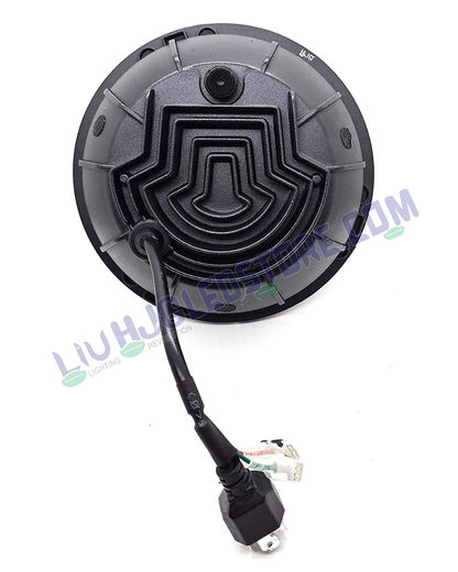 HJG 7-Inch Minus Style LED Headlight | High/Low Beam, DRL & Turn Indicator, 4000LM, Universal Fit for Royal Enfield, Jeep & Harley Davidson