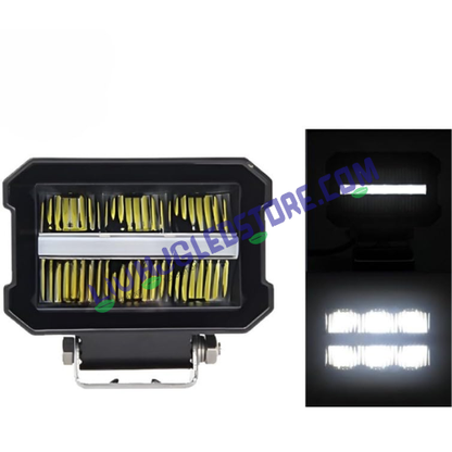 HJG Minus Box Single Dual Lens LED Fog Light 60W with White DRL & Power Adaptor – Wide Beam for Cars & Bikes (Pack of 1)