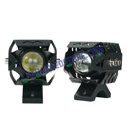 HJG 1192 M Series LED Fog Lights M1 M3 M5 M6 Plus, Dual Color White and Yellow Mini Driving Lights for Motorcycles Cars SUVs (Set of 2)