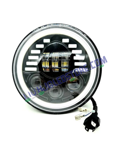 HJG 7-Inch Harley Style LED Headlight with Indicators for Royal Enfield (All Models) & Mahindra Thar