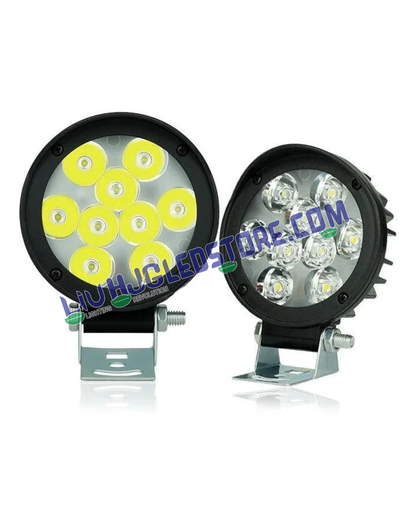 HJG 9-LED CREE Cap 54W LED Fog Lights | 12,000LM Pair, 6000K White Flood Beam | 27W × 2 Auxiliary Lights with Adjustable Brackets | Universal for Cars, Bikes, SUVs & 4x4